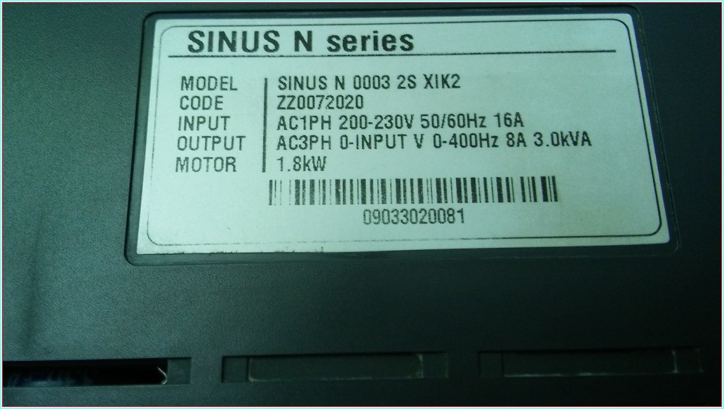 SANTERNO SINUS N 0003 2S XIKK2 1,8KW SÜRÜCÜ